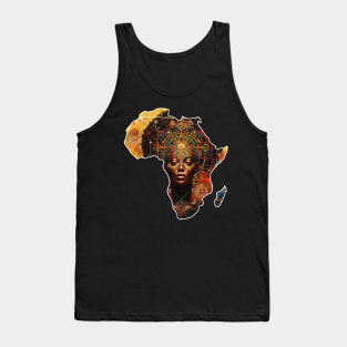 Shape Of Africa Map Alkebulan Melanin Gift Tank Top